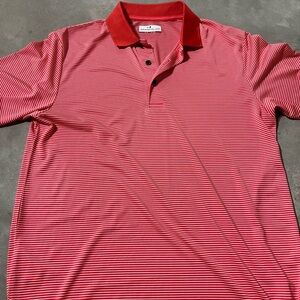 Red Striped Polo Shirt- Men’s Golf shirt